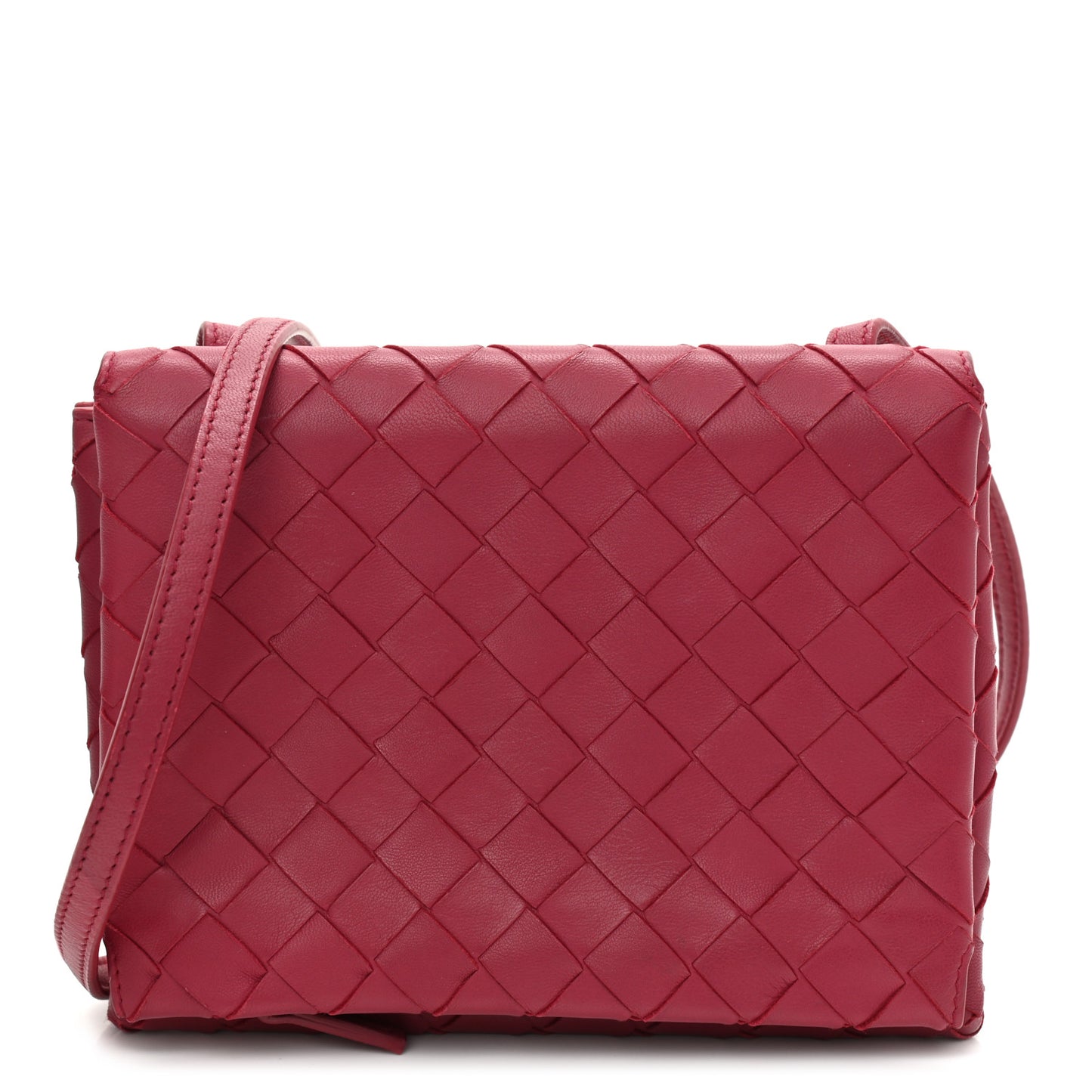 Nappa Intrecciato Flap Crossbody Amaranto