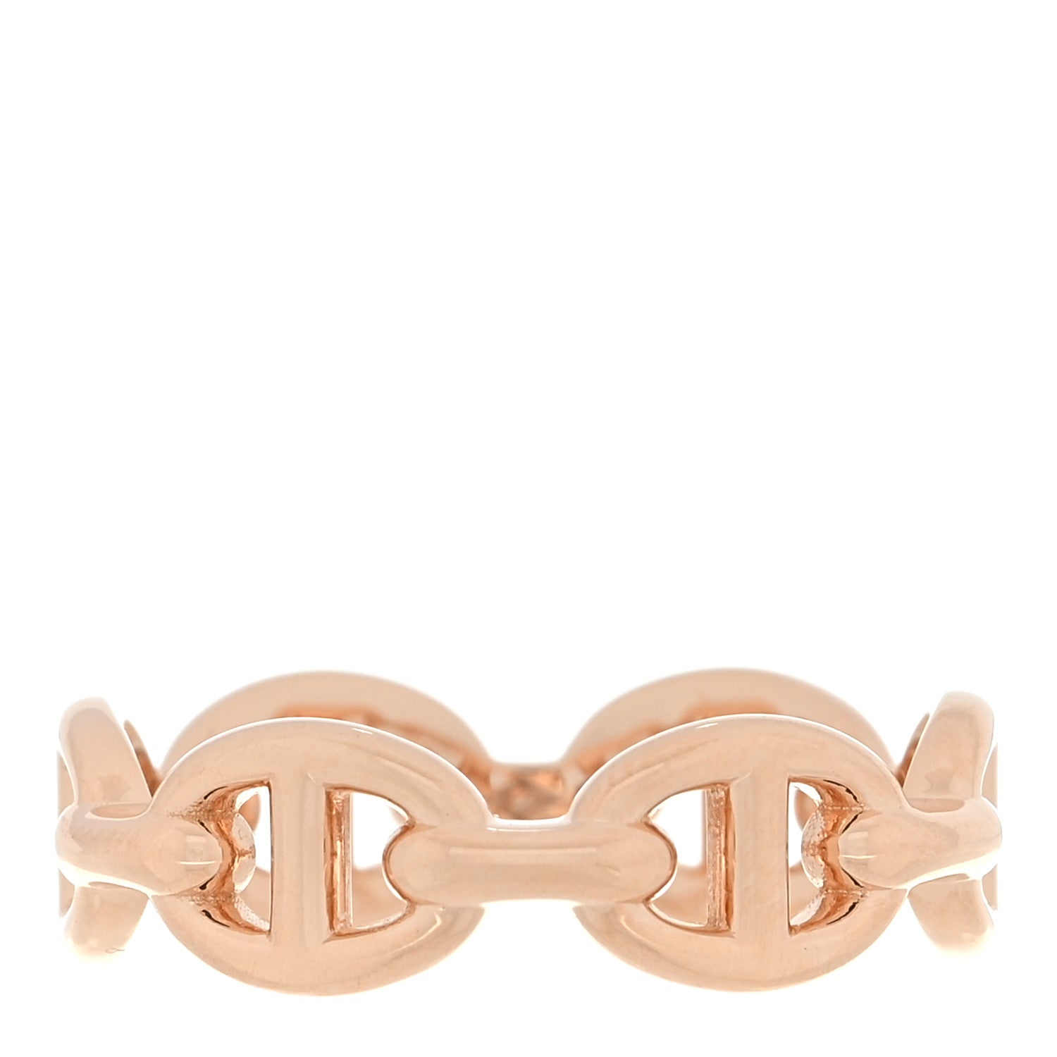 Hermes 18K Rose Gold PM Chaine d'Ancre Enchainee Ring 51 5.75 3 of 6