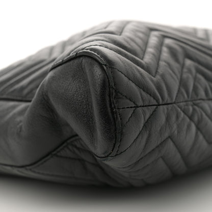 Gucci Azalea Calfskin Matelasse Large GG Marmont Slim Tote Black 9 of 12