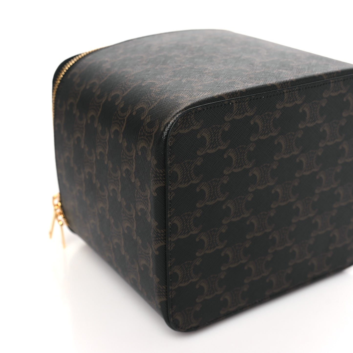 Triomphe Canvas Calfskin Square Vanity Case Tan