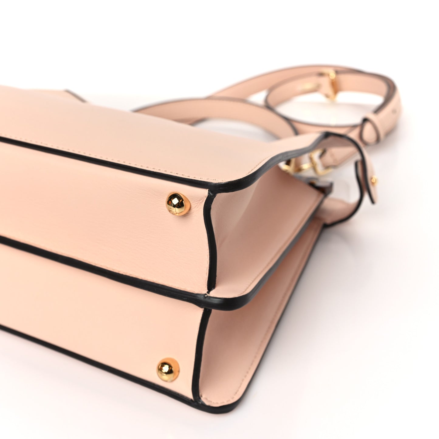 Vitello Seta Shiny Nappa Plexiglass Medium Peekaboo I SEE U Satchel Light Rose
