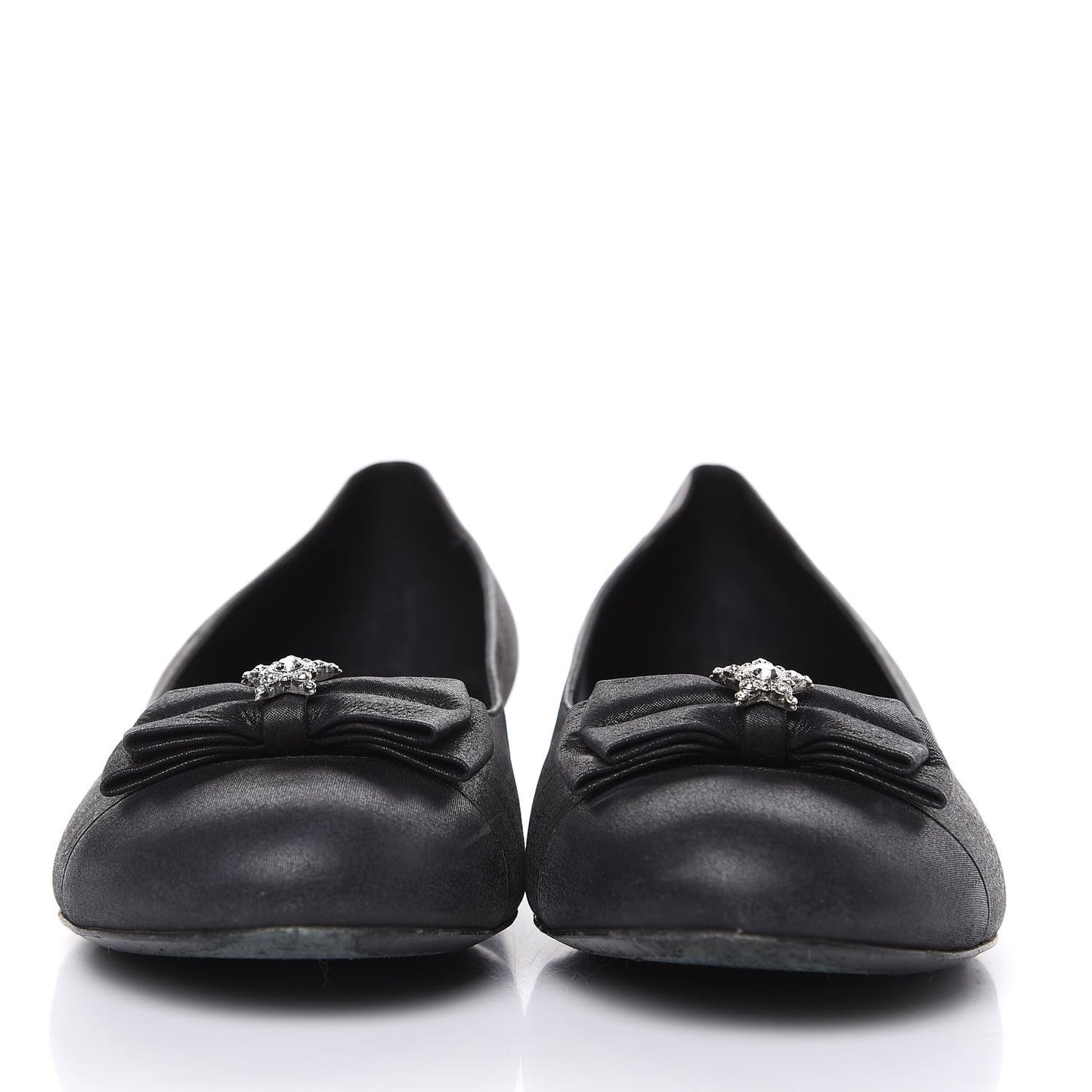 Buffalo Glitter Bow Ballerina Flats 39.5 Black
