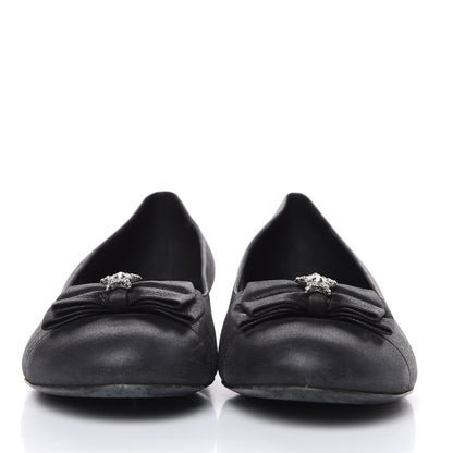 Chanel Buffalo Glitter Bow Ballerina Flats 39.5 Black 2 of 11