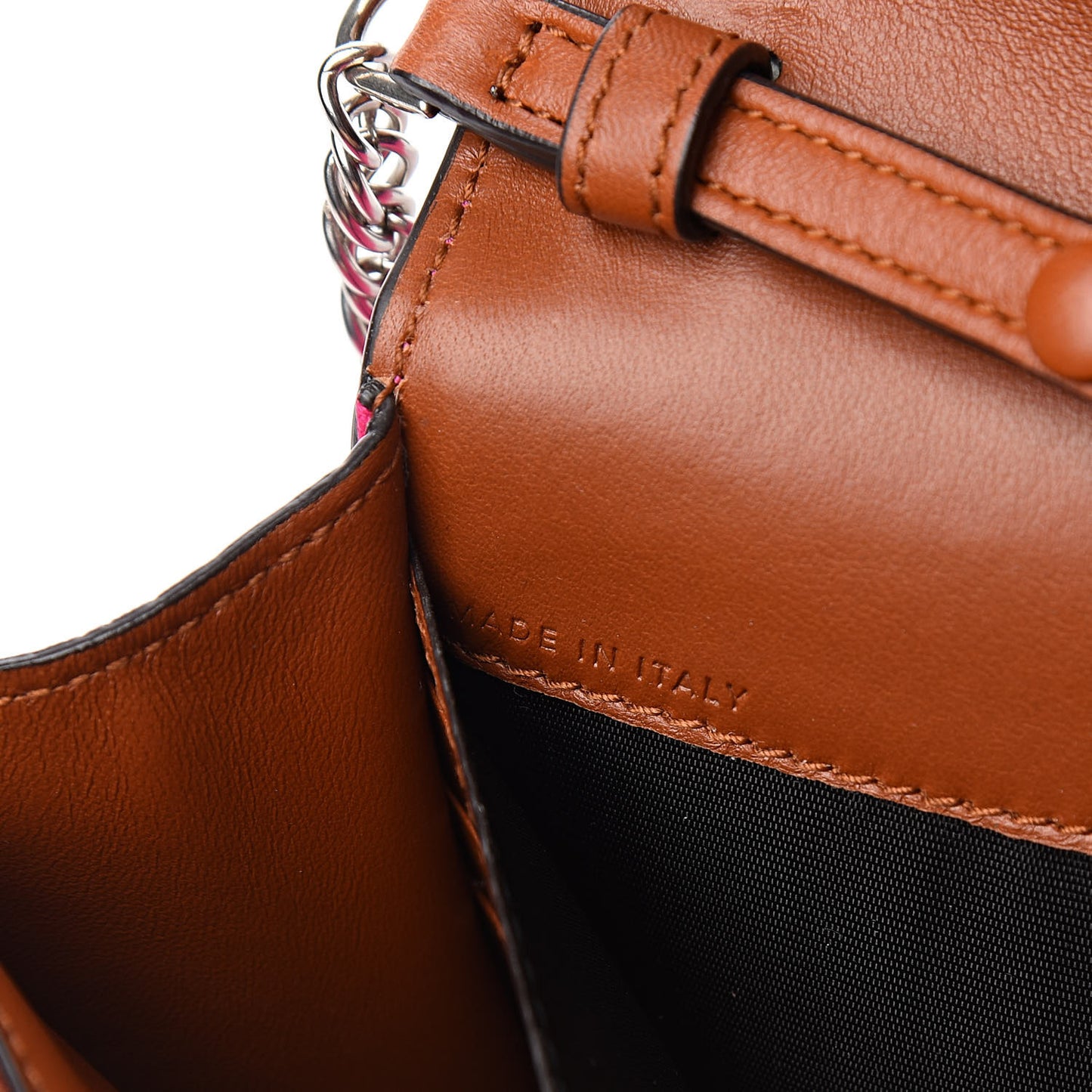 Lambskin Emblem Chain Wallet Cyclamen