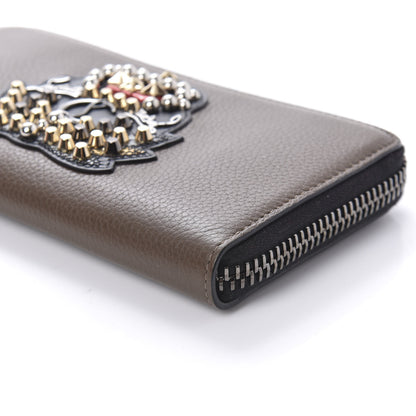 Christian Louboutin Calfskin Ecusson Panettone Zip Around Wallet Cafe 7 of 9