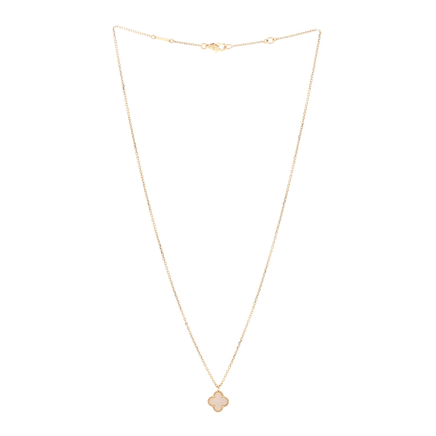 18K Yellow Gold Mother of Pearl Sweet Alhambra Pendant Necklace