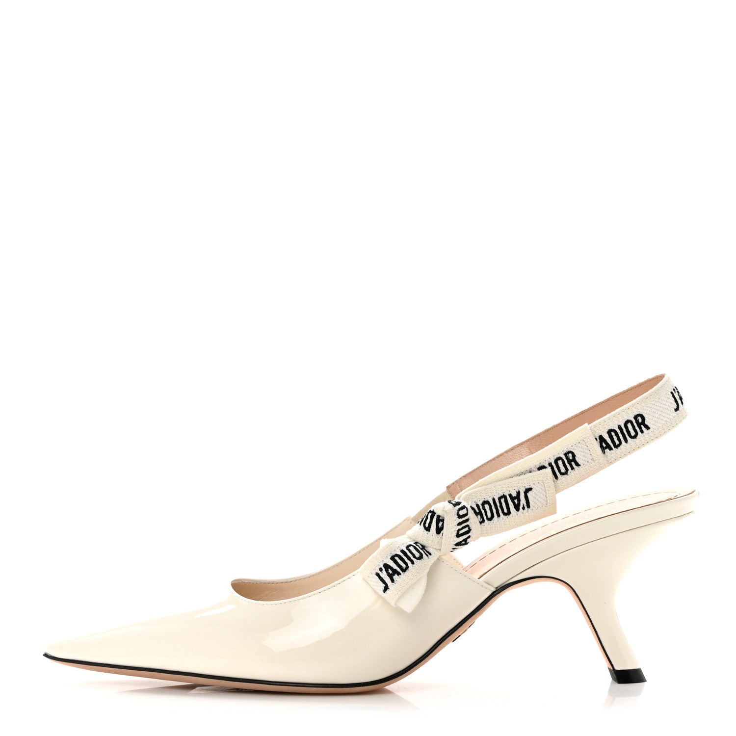 Christian Dior Patent Ribbon J'Adior Slingback 65mm Pumps 40.5 Off White 1 of 9