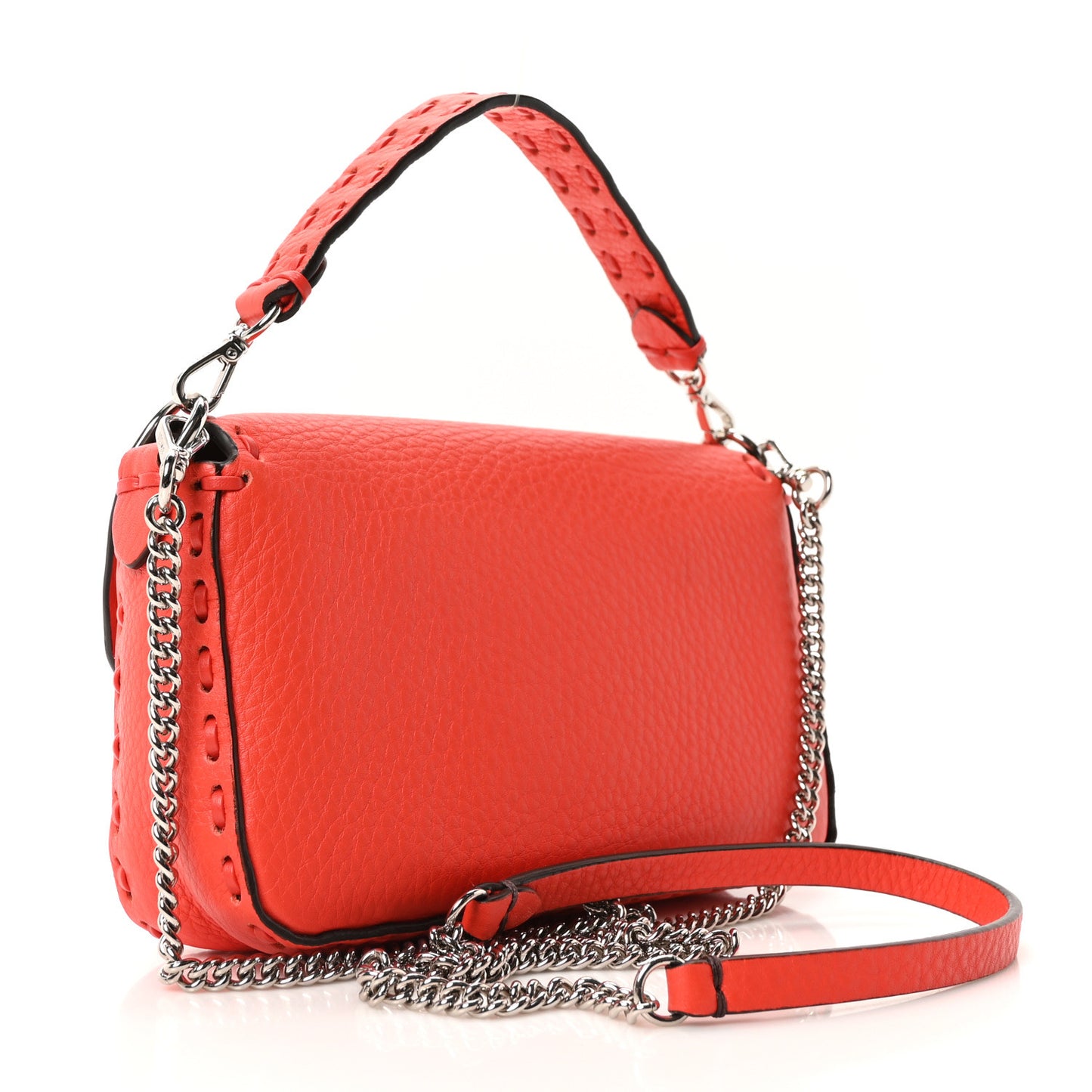 Cuoio Roma Sellerissima Nappa Sintetica Tape Stitch Mini Baguette Orange