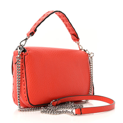 Fendi Cuoio Roma Sellerissima Nappa Sintetica Tape Stitch Mini Baguette Orange 3 of 9