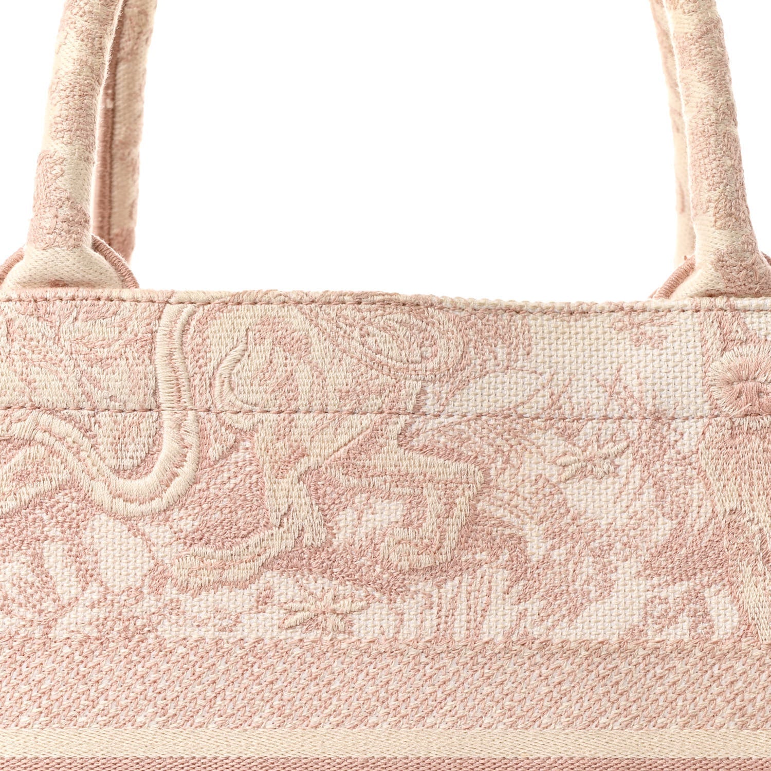 Christian Dior Canvas Embroidered Medium Dioriviera Toile De Jouy Book Tote Rose 8 of 15