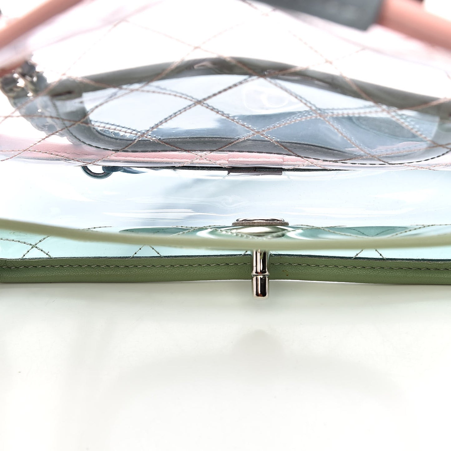 Lambskin PVC Quilted Mini Coco Splash Flap Blue Green