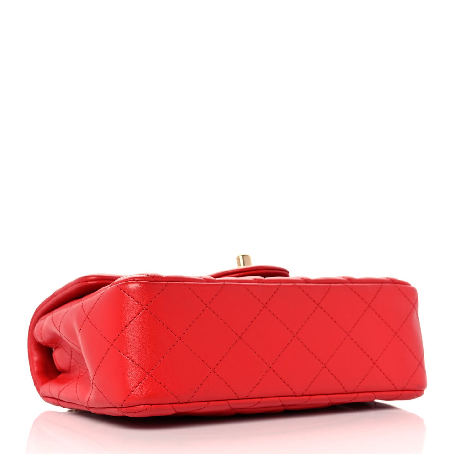 Lambskin Quilted Mini Rectangular Flap Red