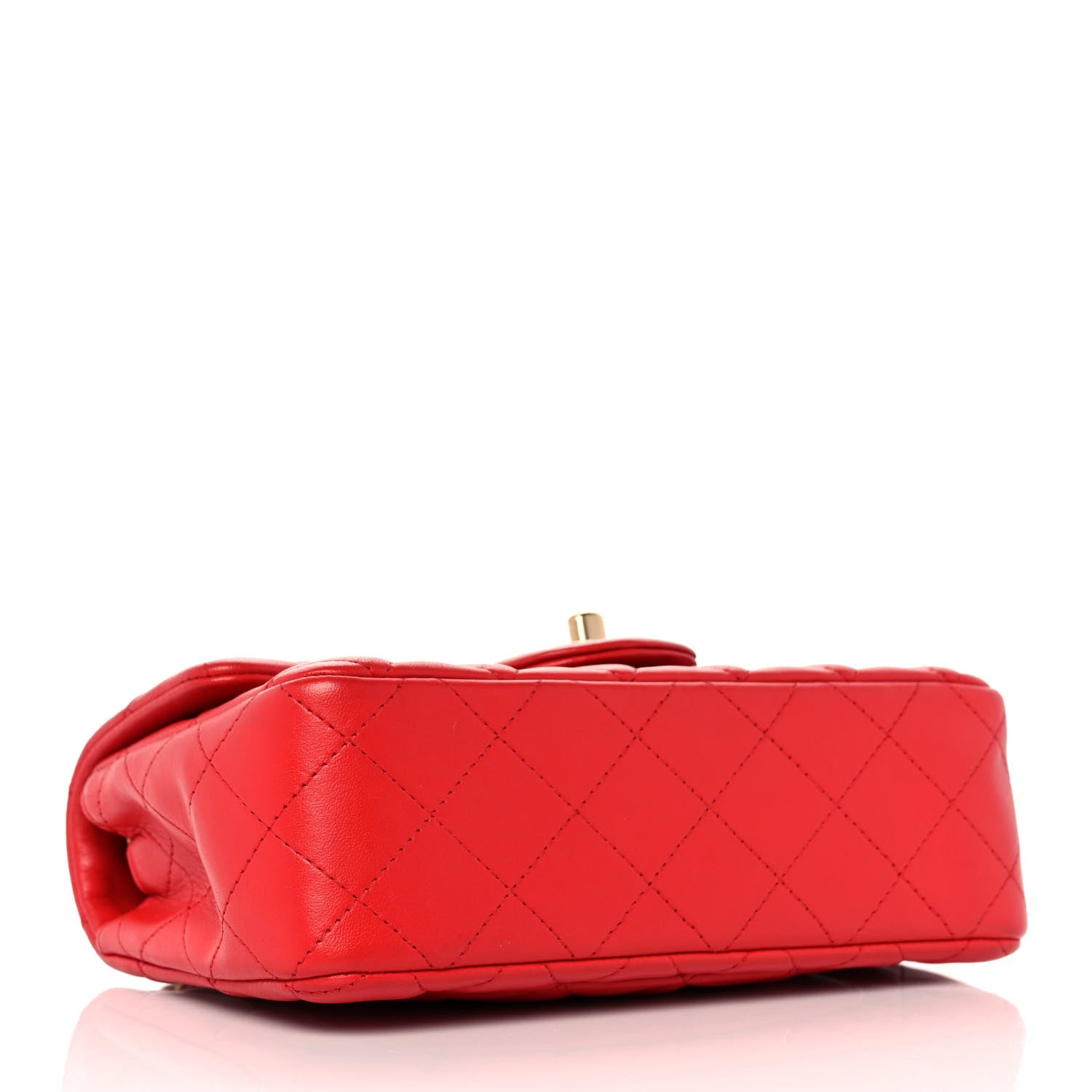 Chanel Lambskin Quilted Mini Rectangular Flap Red 3 of 8