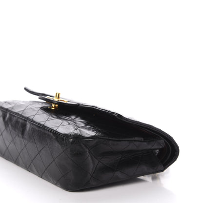 Chanel Lambskin Quilted Medium Double Flap Black 7 of 16