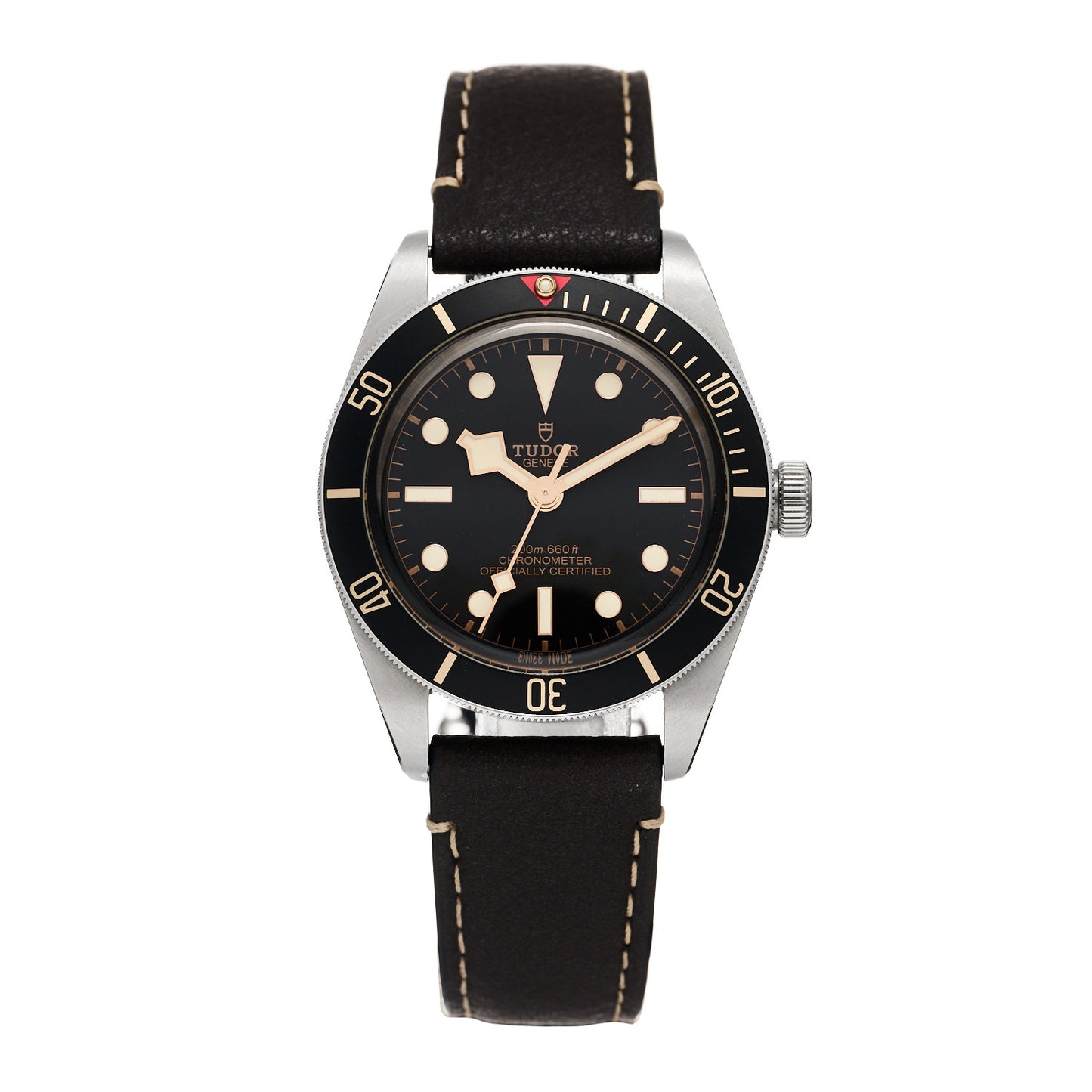 Stainless Steel Calfskin 39mm Black Bay Fifty Eight Automatic Watch Black 79030N