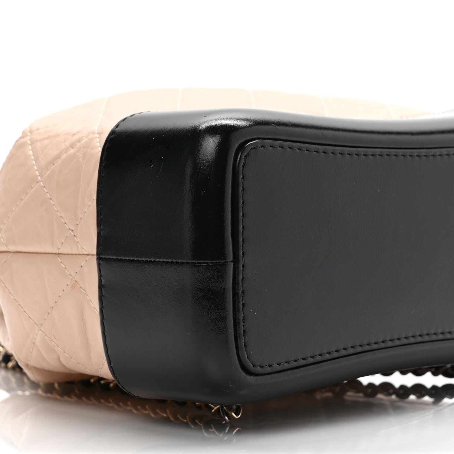 Chanel Aged Calfskin Quilted Small Gabrielle Backpack Beige Black 8 of 9