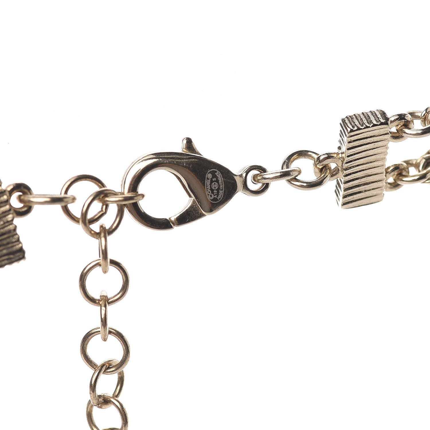 Chanel Bead Pearl CC Charm Multistrand Necklace Gold　 4 of 5