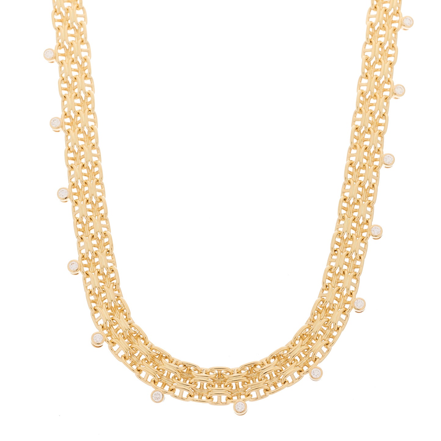 18K Yellow Gold Diamond MM Chaine d'Ancre Calypso Necklace