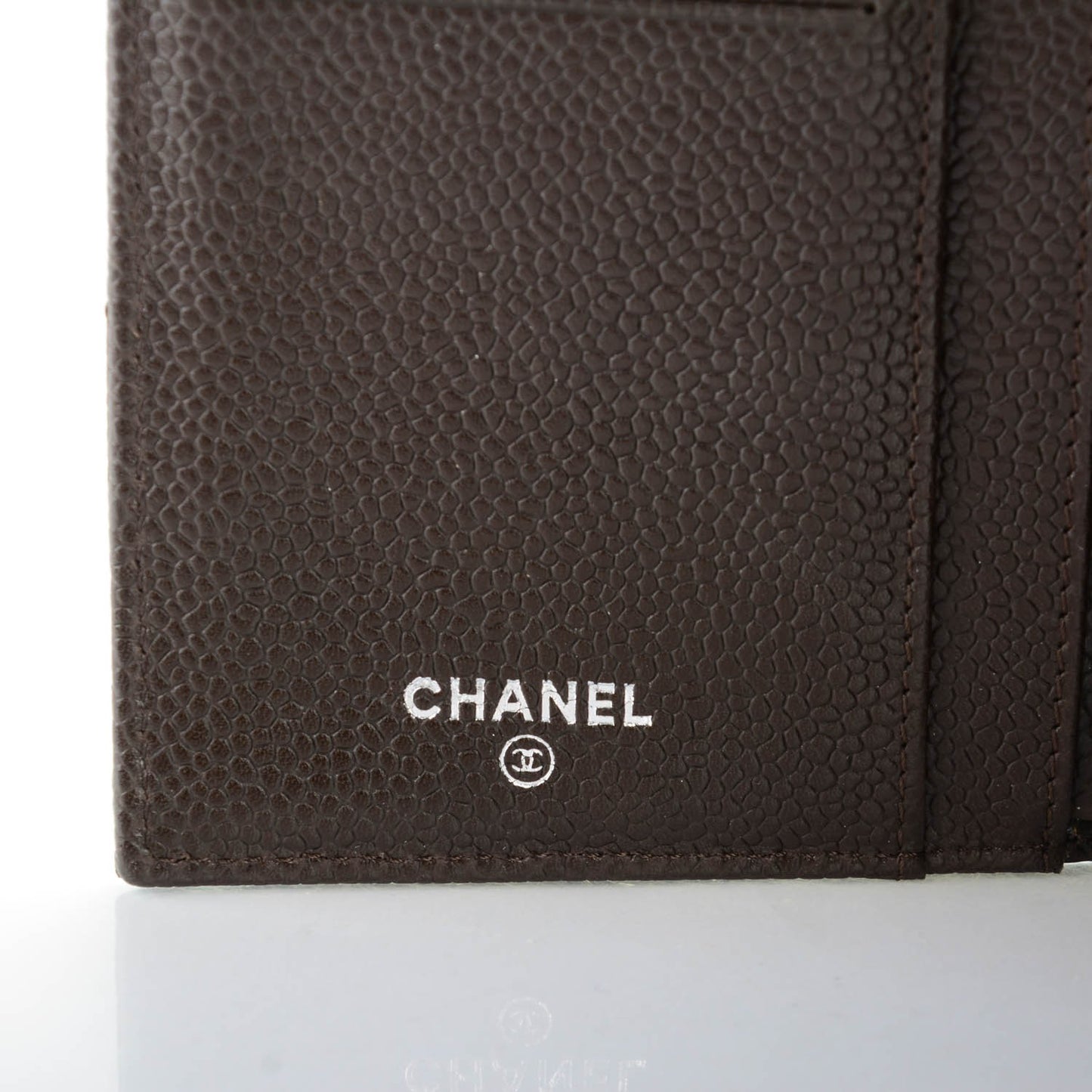 Caviar Quilted Long Flap Wallet Dark Brown