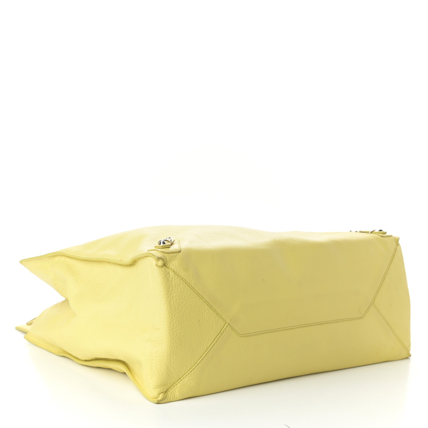 Balenciaga Veau Papier Classic Silver Hardware A4 Tote Jaune Poussin 4 of 8
