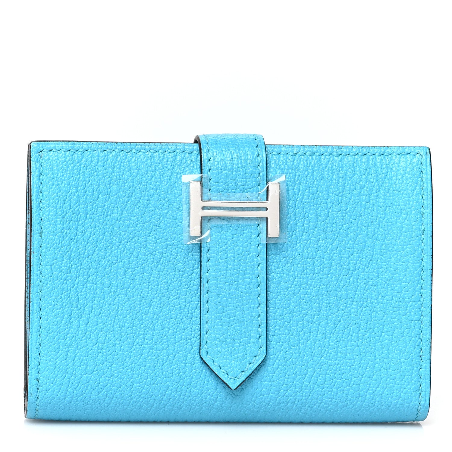 Hermes Chevre Mysore Mini Bearn Wallet Bleu Azteque 1 of 9