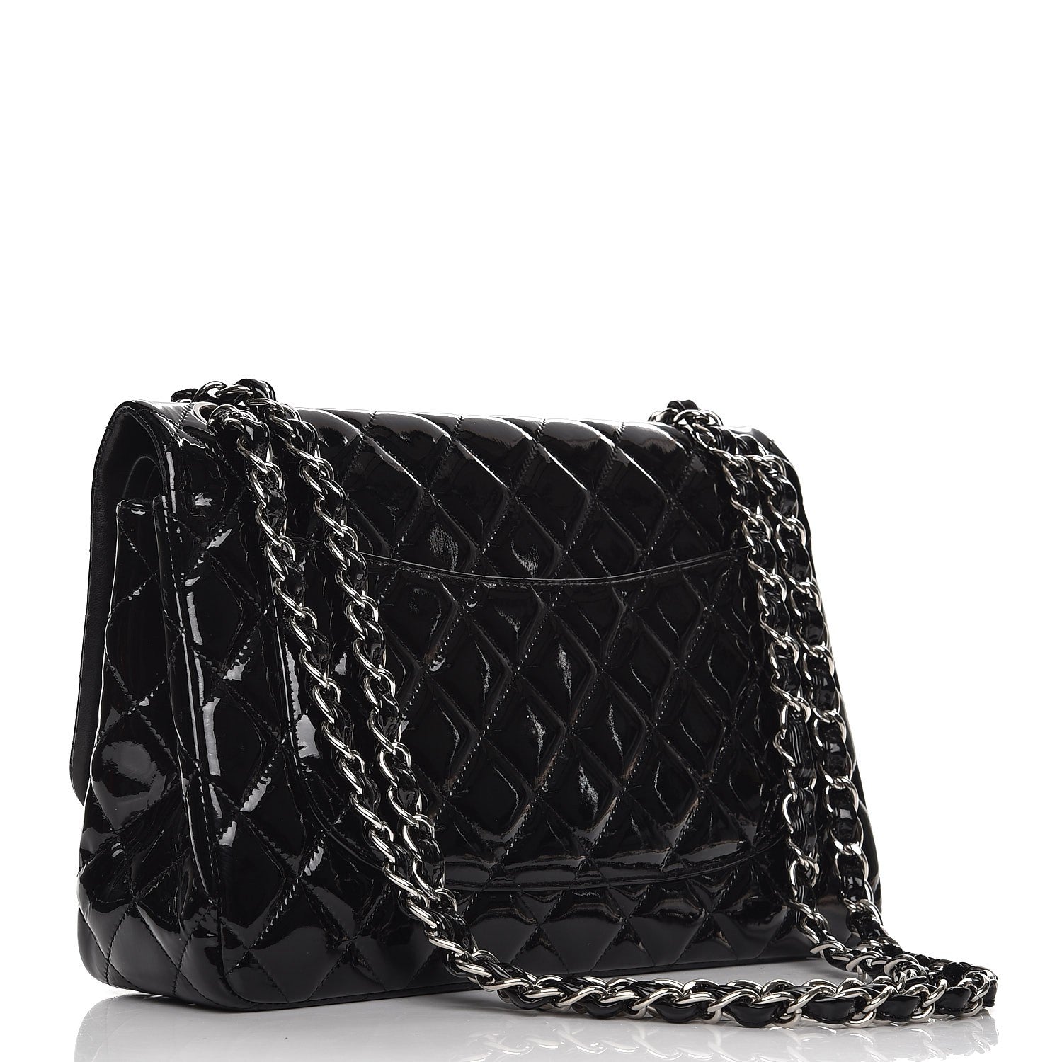 Chanel Patent Quilted Jumbo Double Flap Black 4 of 14