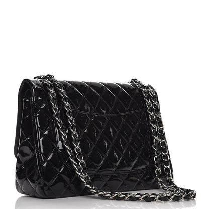 Chanel Patent Quilted Jumbo Double Flap Black 4 of 14
