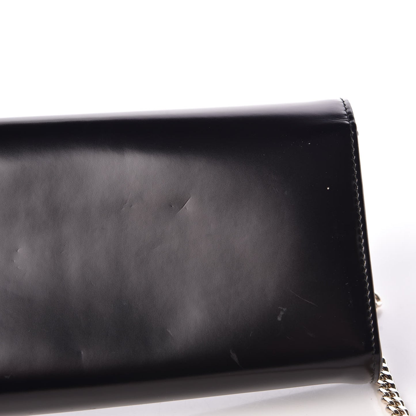 Smooth Calfskin Sequin Large Diorama Club Croisiere Chain Wallet Black
