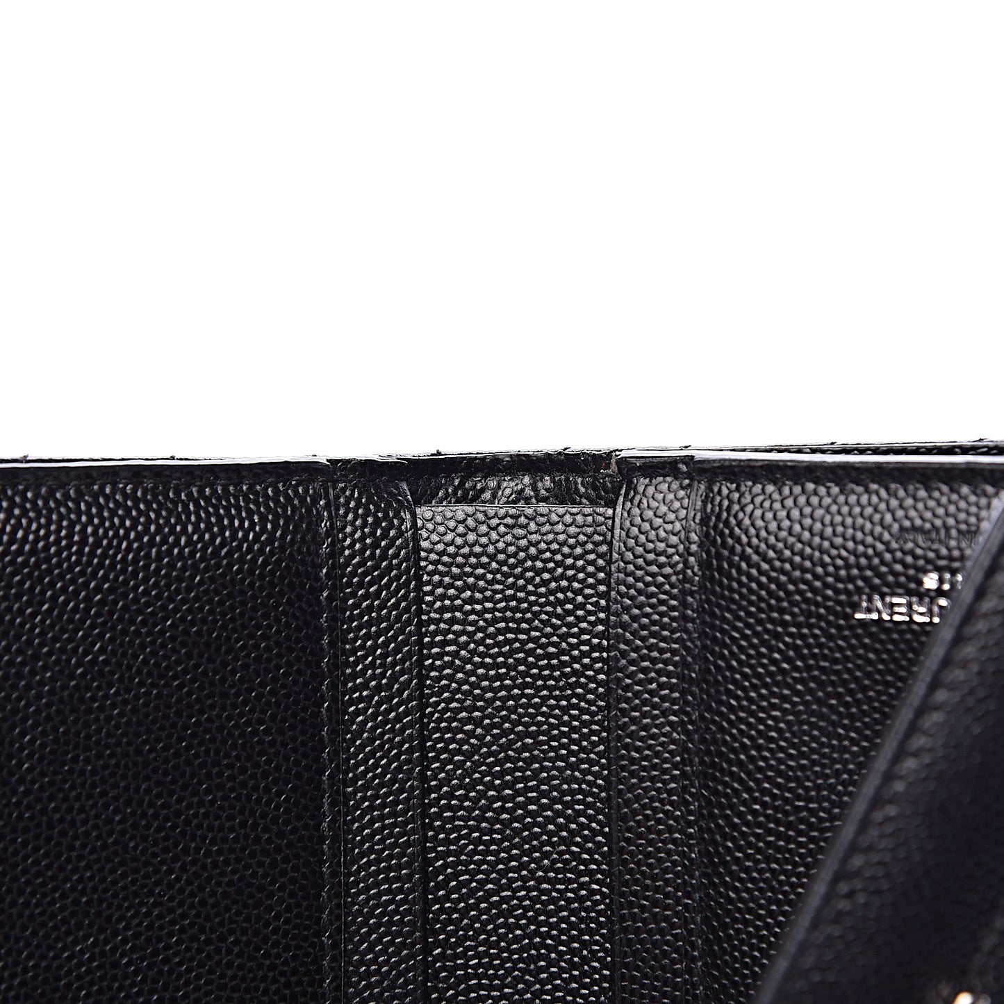 Grain De Poudre Matelasse Chevron Monogram Compact Tri Fold Wallet Black