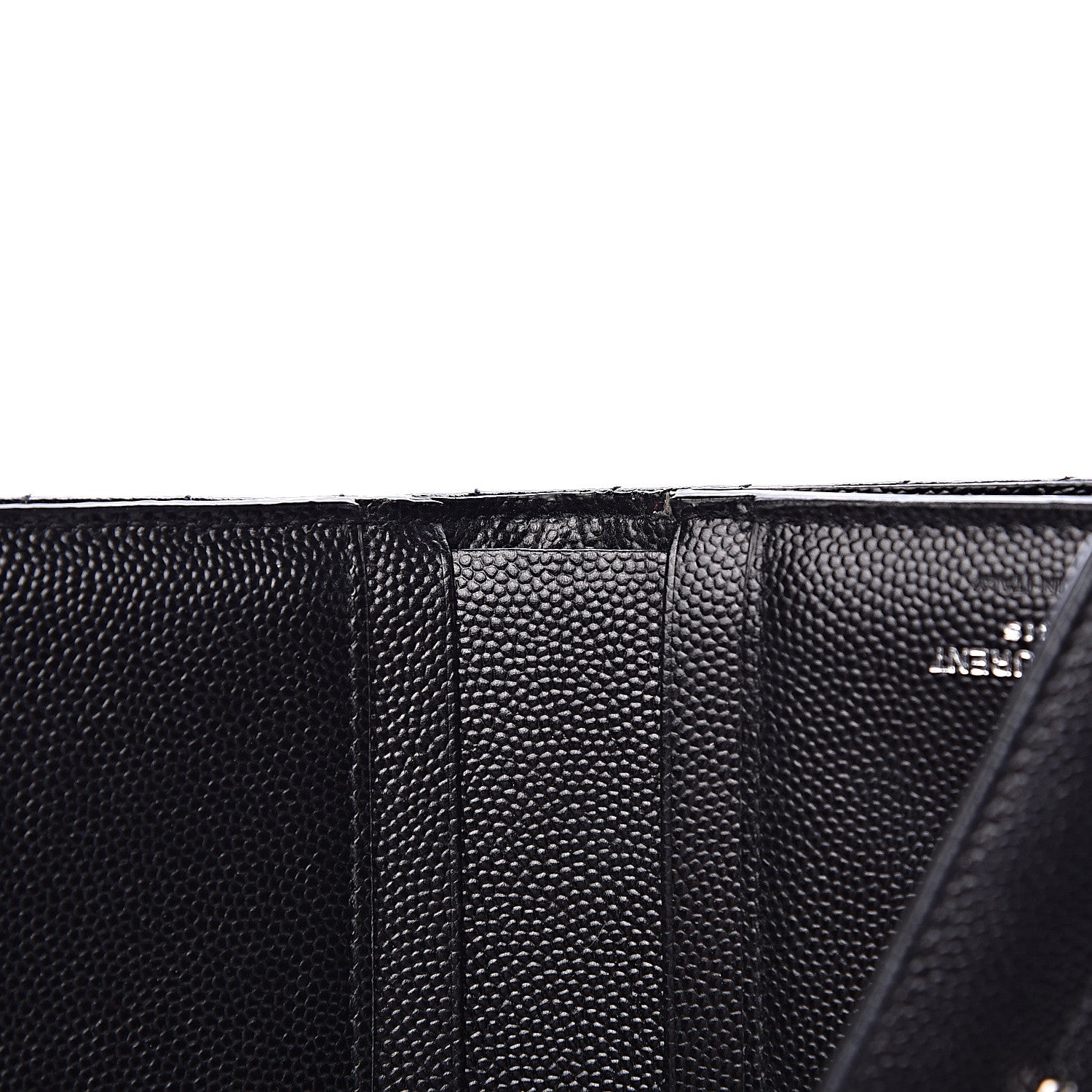 Saint Laurent Grain De Poudre Matelasse Chevron Monogram Compact Tri Fold Wallet Black 15 of 15