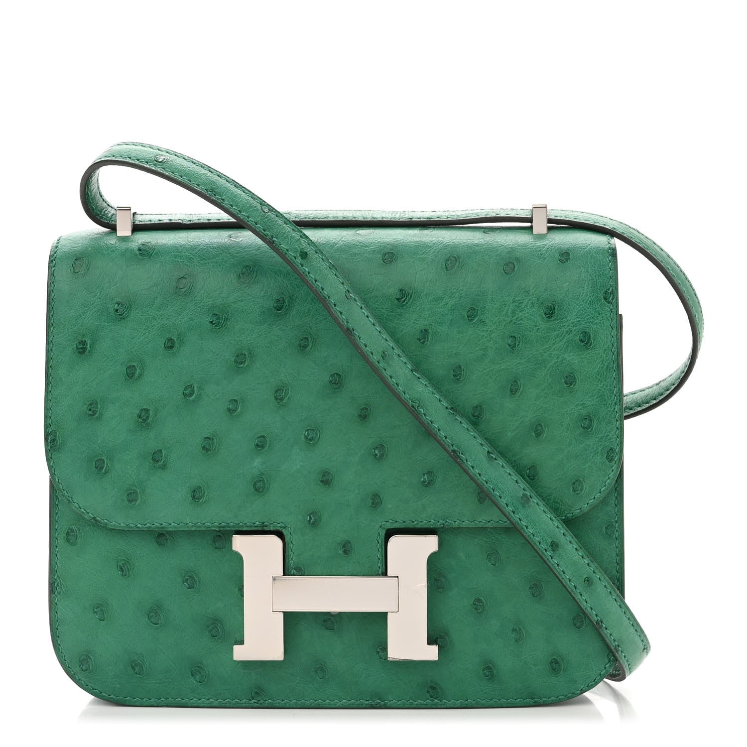Hermes Ostrich Constance 18 Vert Vertigo 1 of 12