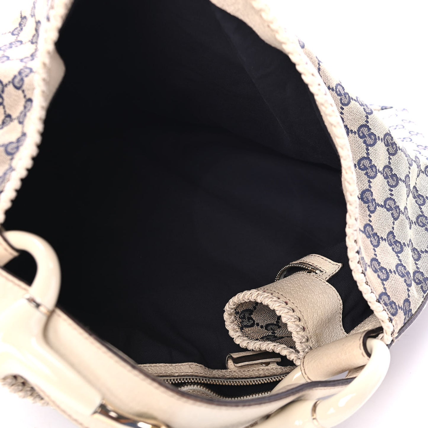 Monogram Large Horsebit Chain Hobo Navy