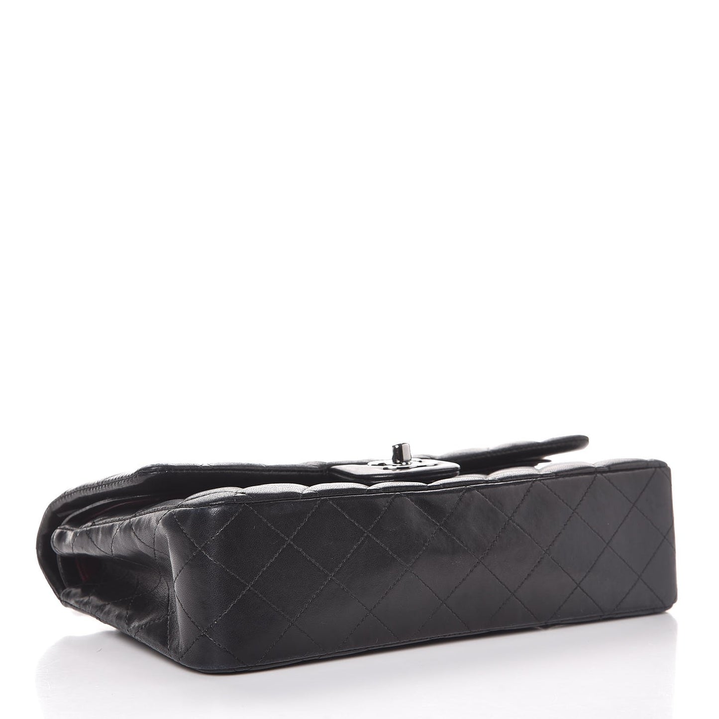 Lambskin Quilted Medium Double Flap Black
