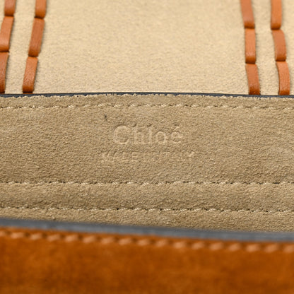 Chloe Suede Calfskin Braided Mini Hudson Shoulder Bag Caramel 6 of 12