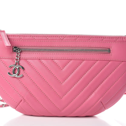 Chanel Lambskin Chevron Quilted Waist Belt Bag Pink 8 of 10