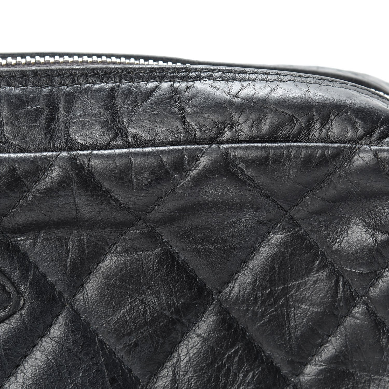 Chanel Distressed Calfskin Cambon Cosmetic Case Black 11 of 17