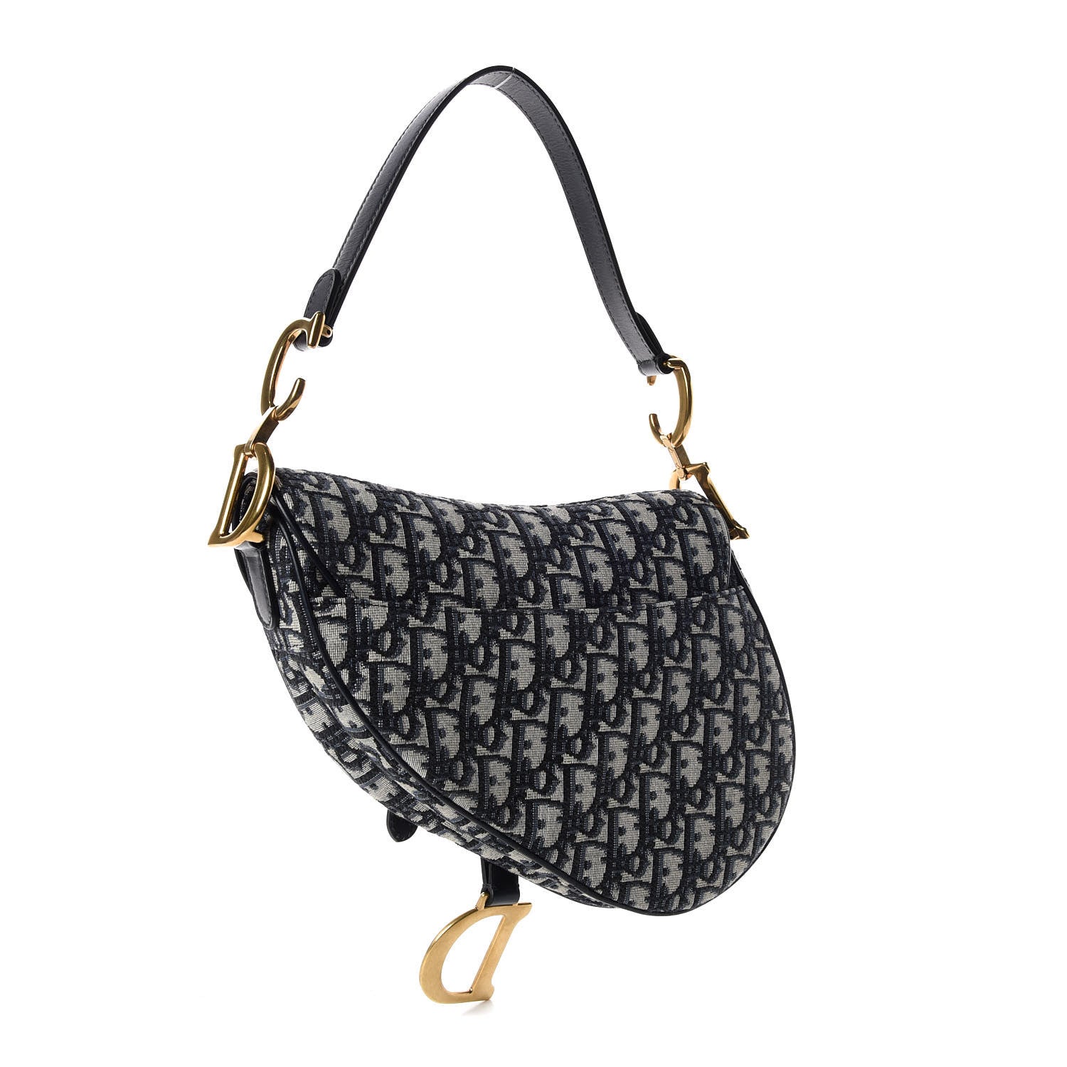 Christian Dior Oblique Saddle Bag Blue 3 of 7