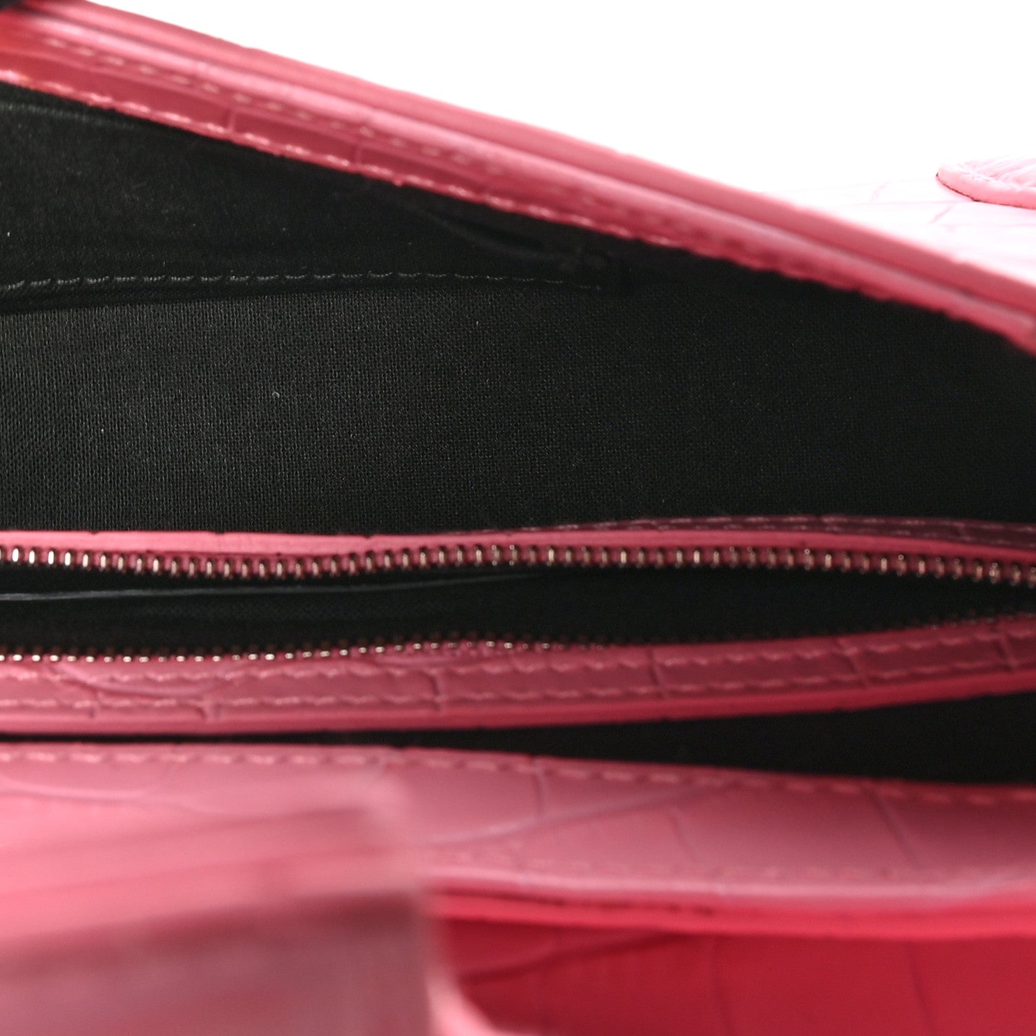 Balenciaga Calfskin Crocodile Embossed Small Lindsay Shoulder Bag Sweet Pink 5 of 9