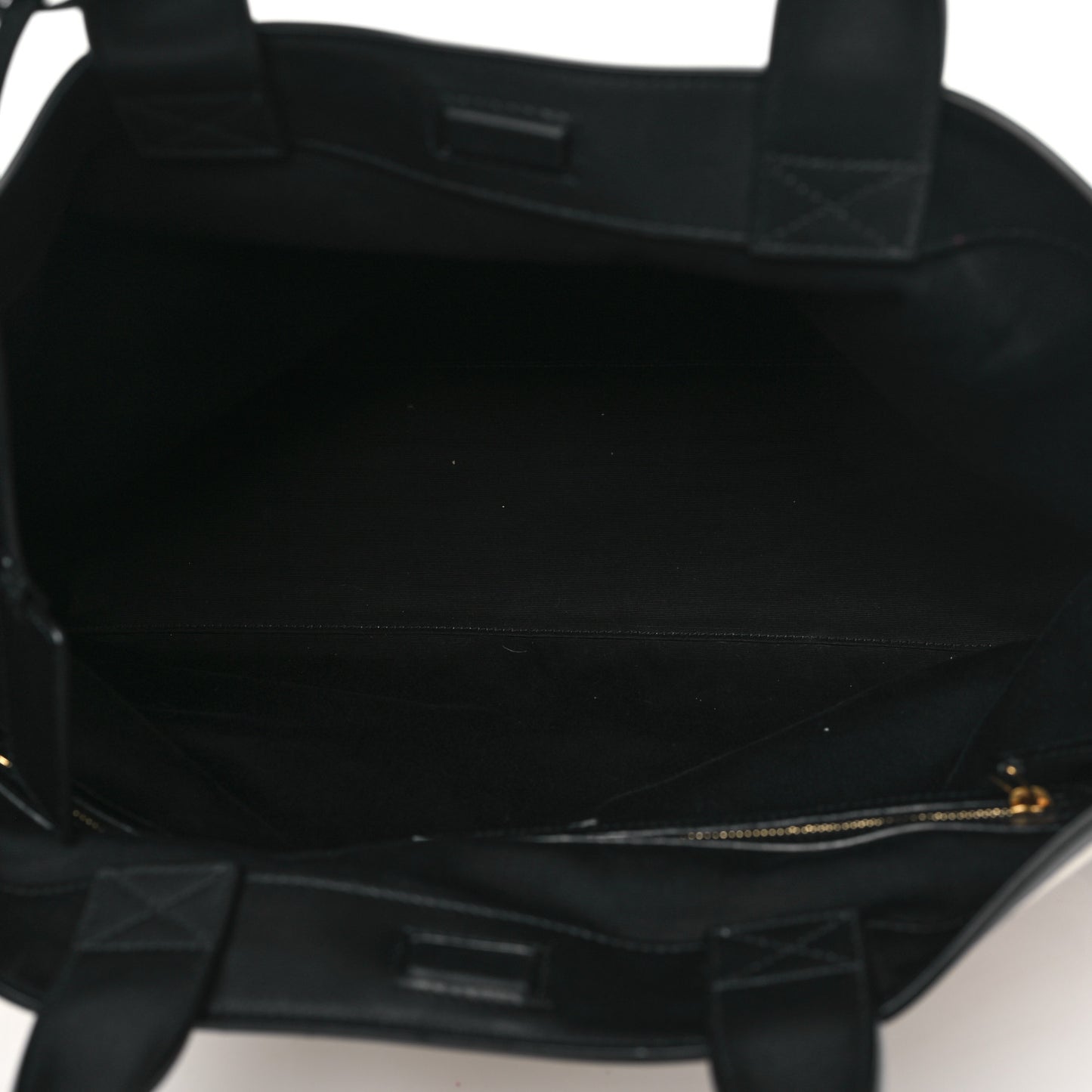 Calfskin Linen Two Tone Cabas Tote Black