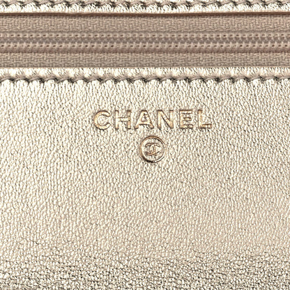 Chanel Metallic Lambskin Quilted Trendy CC Wallet On Chain WOC Gold 6 of 11