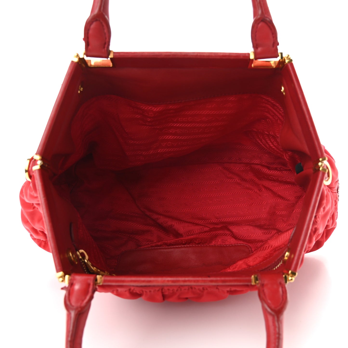 Tessuto Nylon Gaufre Tote Rosso