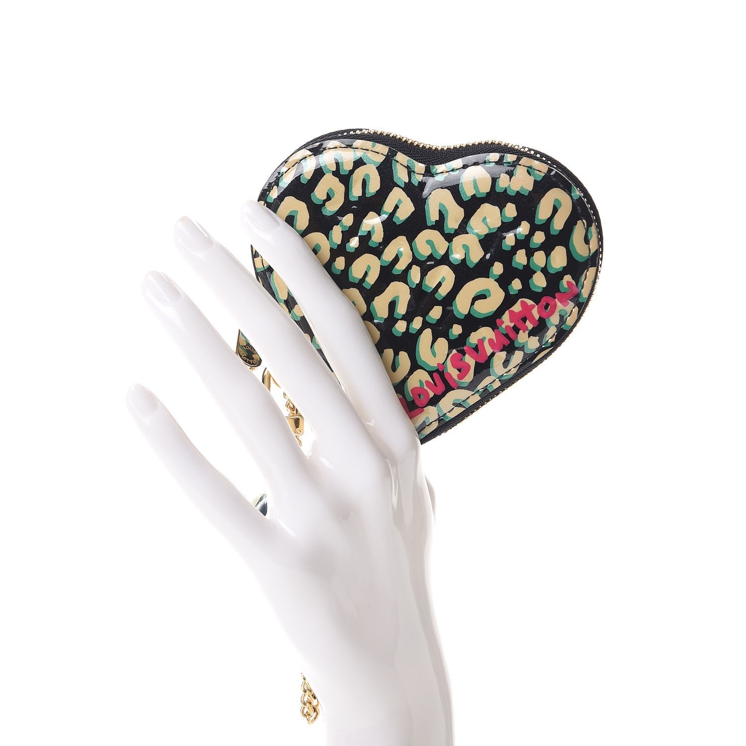 Louis Vuitton Vernis Leopard Coeur Heart Coin Purse Blue Infini 2 of 8