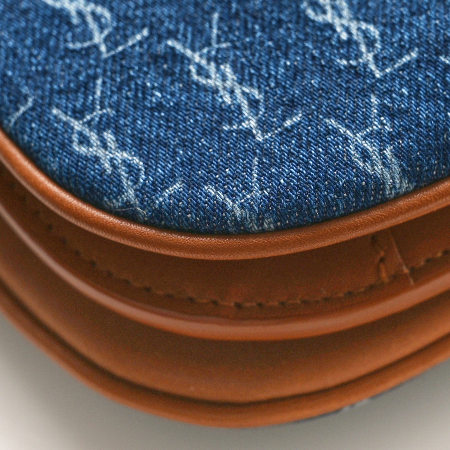 Denim All-Over Monogram Small Le Monogramme Satchel Navy Blue