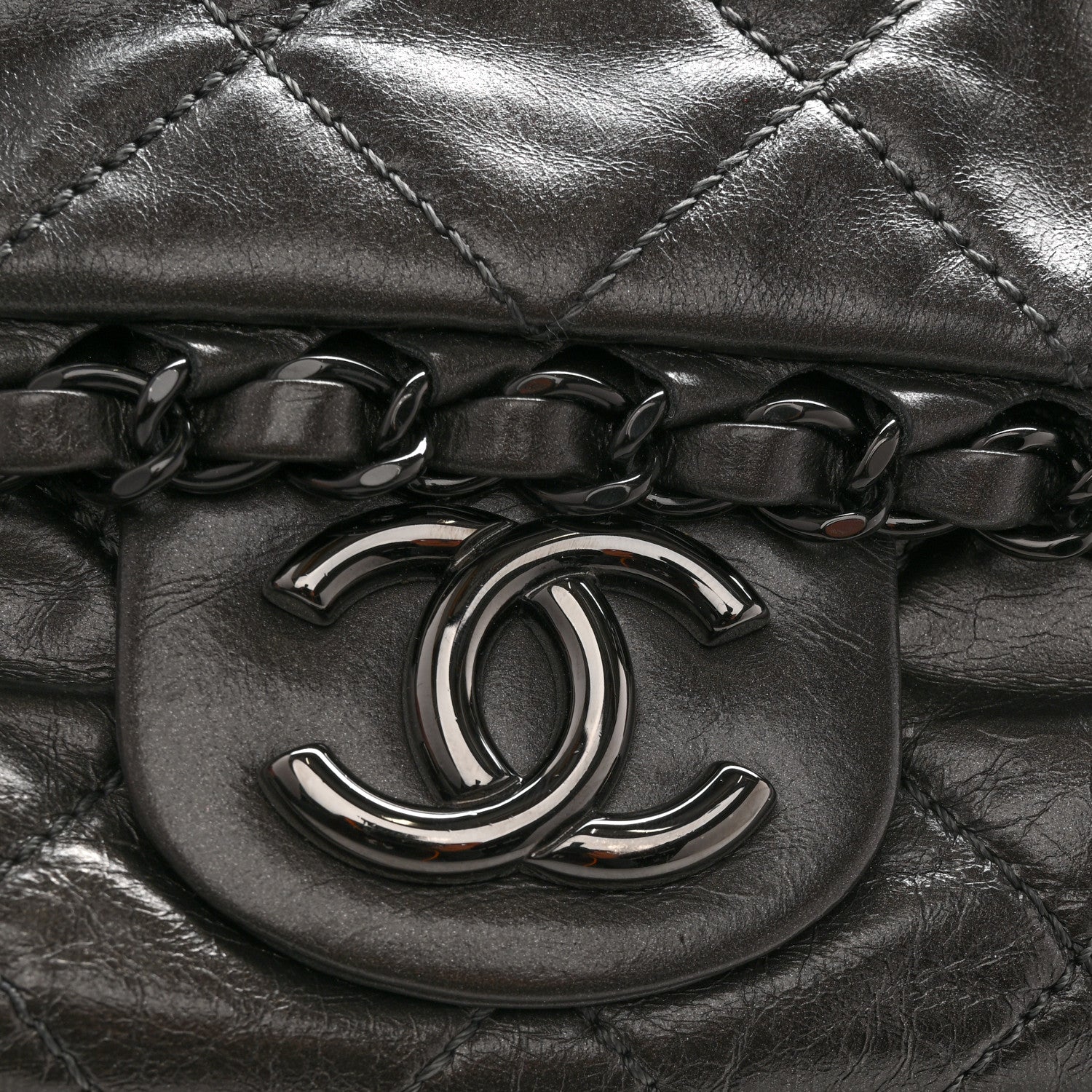Chanel Calfskin Quilted Medium Chain Me Flap Grey 11 of 11