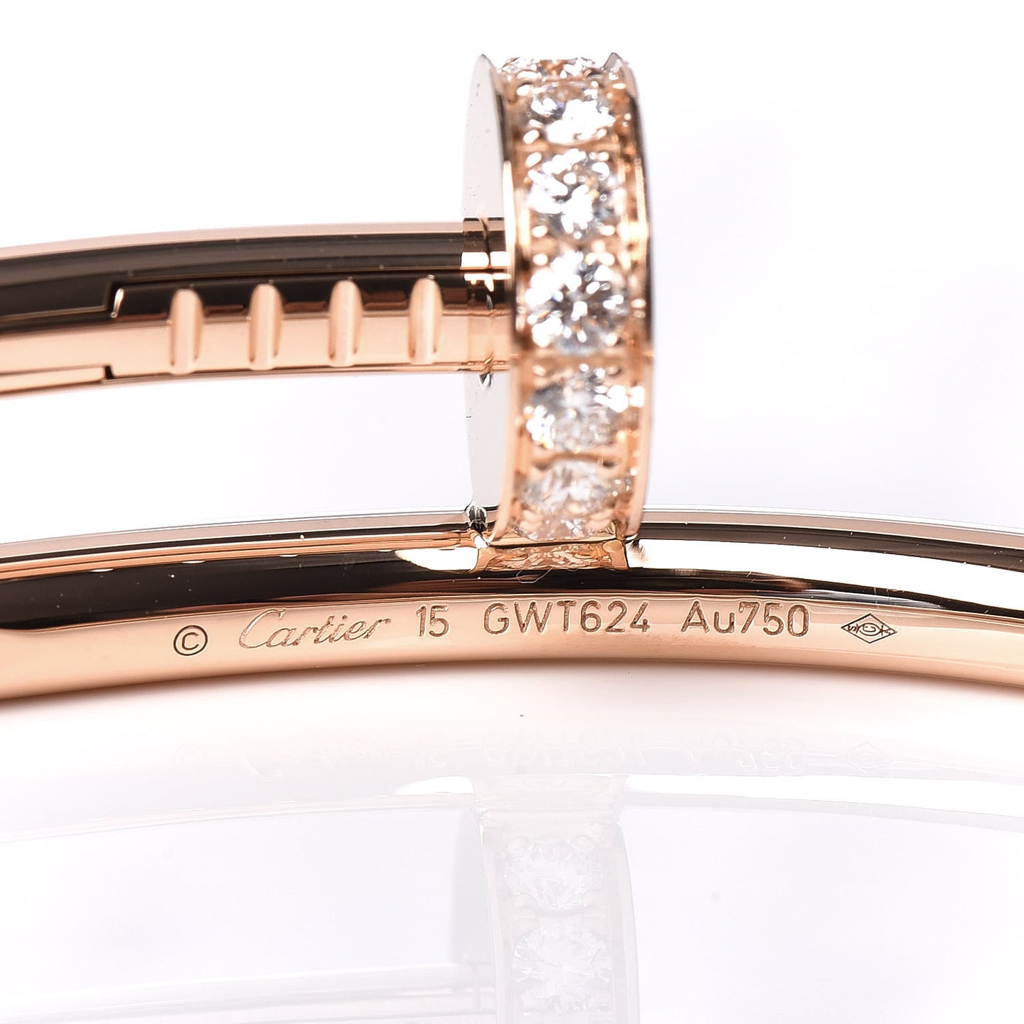 18K Pink Gold Diamond Juste Un Clou Bracelet 15