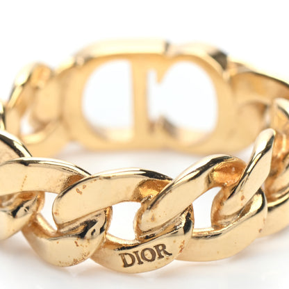 Christian Dior Metal Danseuse Etoile Chain Ring 54 7 Gold 4 of 6