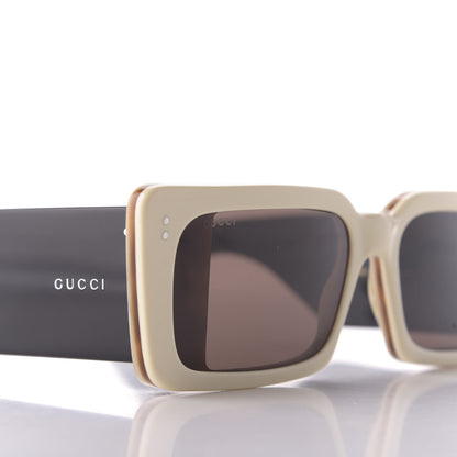 Gucci Acetate Rectangular Flap GG0543S Sunglasses White Black 8 of 10