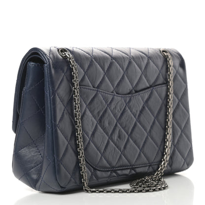 Chanel Aged Calfskin Quilted 2.55 Reissue 227 Flap Navy Blue 3 of 16