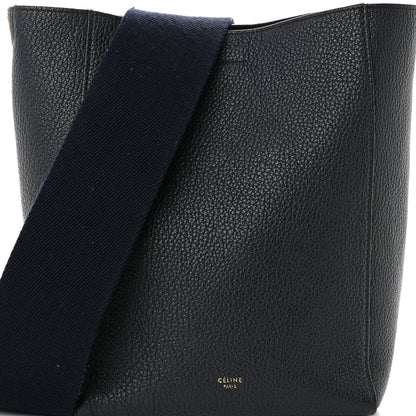 Celine Soft Grained Calfskin Small Sangle Bucket Bag Navy Blue 6 of 11