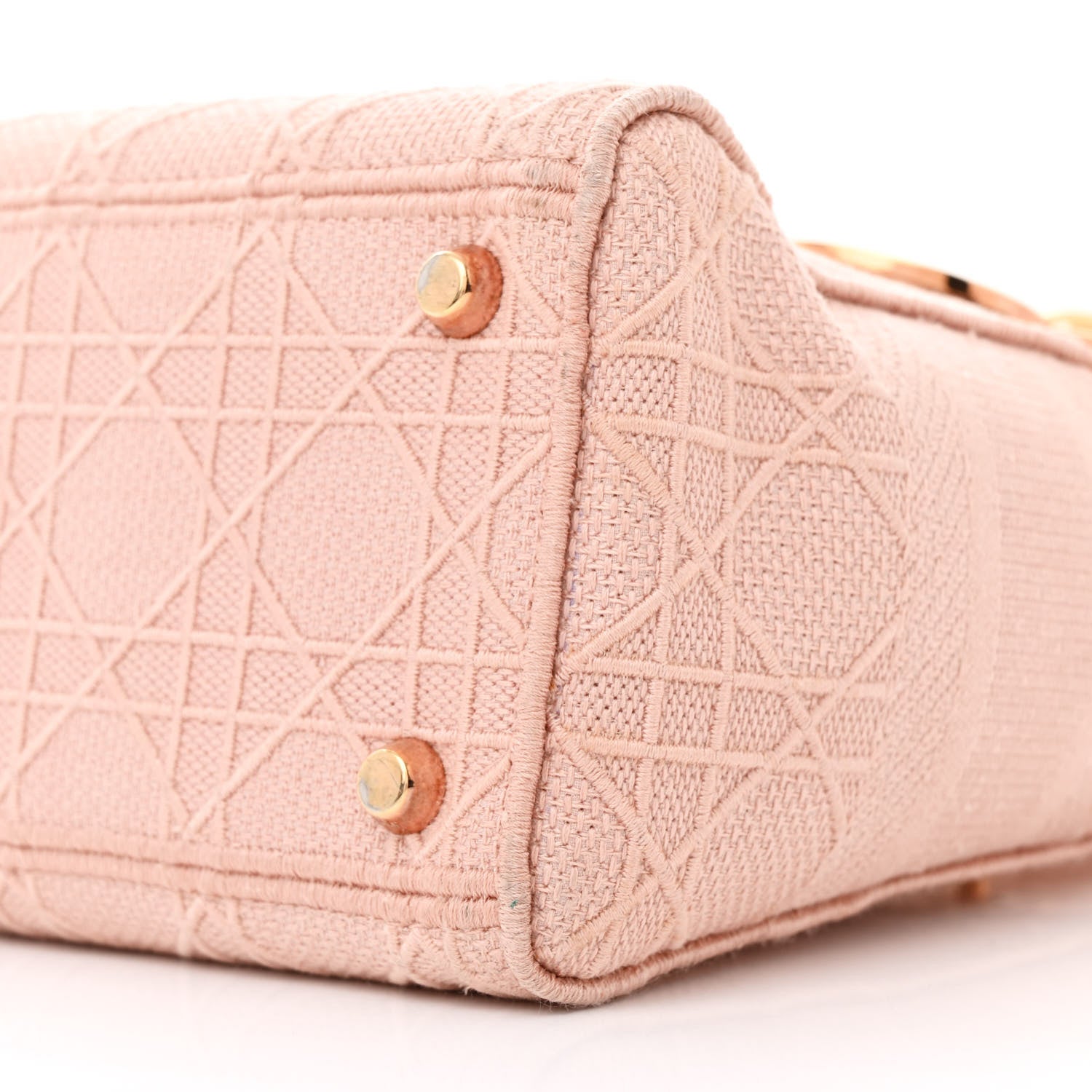 Christian Dior Canvas Embroidered Cannage Medium Lady D-Lite Pink 10 of 16